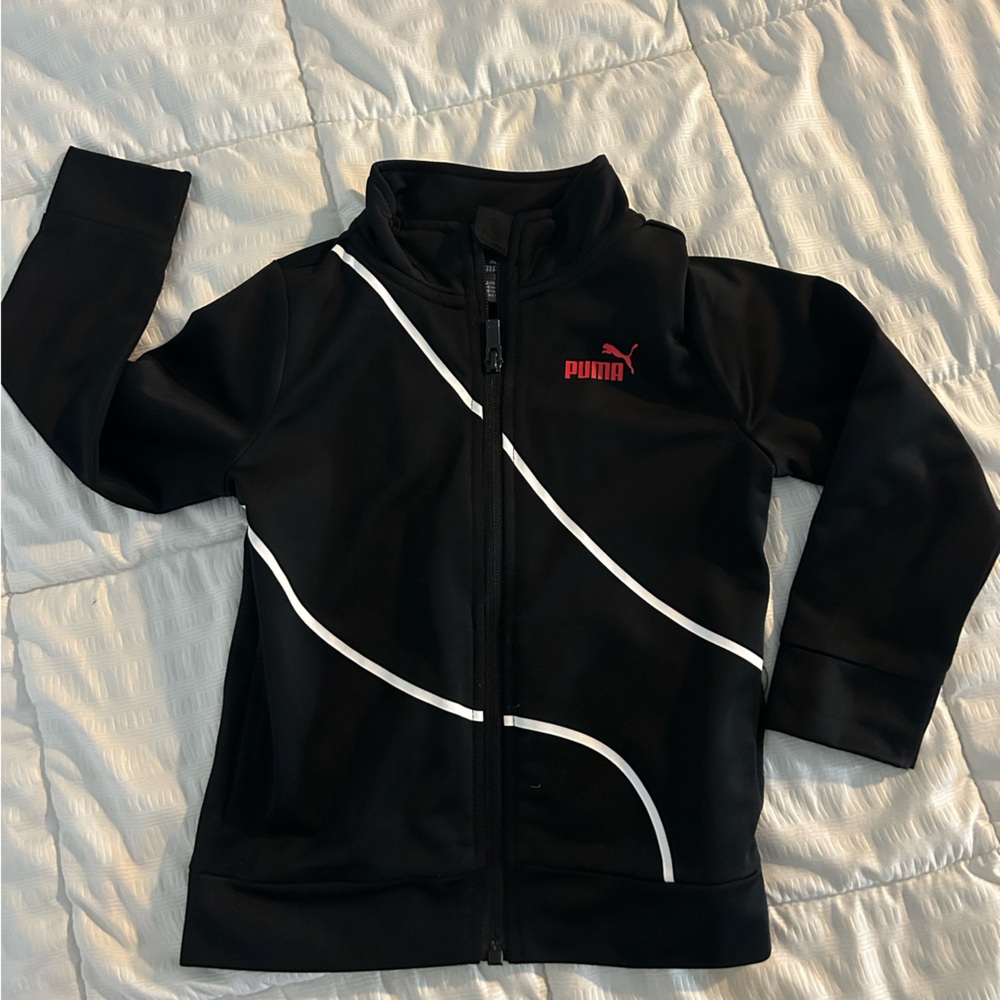Puma Kids Black Jacket with Red and White Details